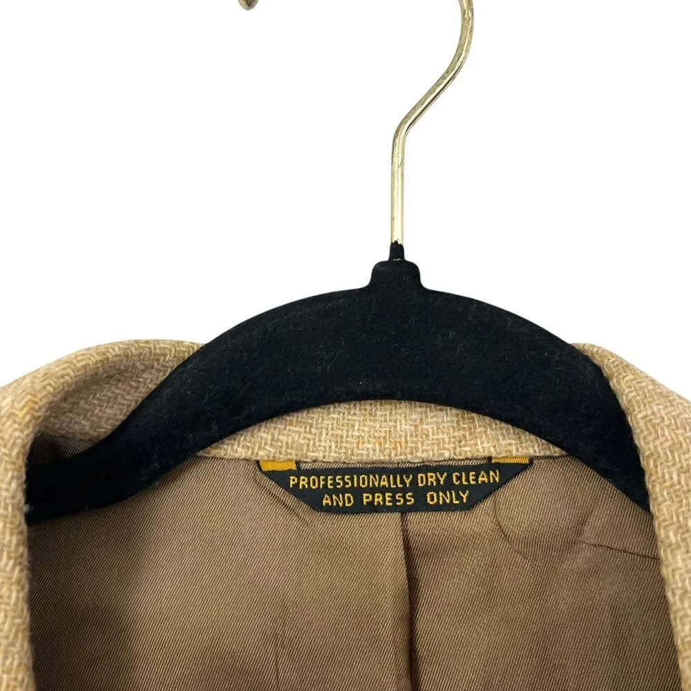 Evan Picone Pure‎ Wool Mens Blazer Suit Professional Notched Vented Beige Sz 40R